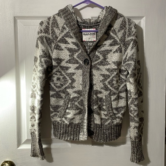 GARAGE knit jacket with hoodie - Picture 1 of 5